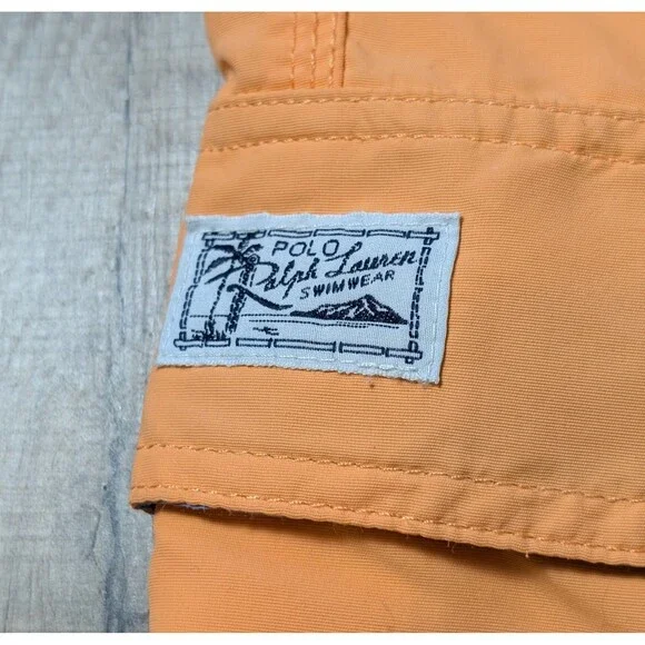Polo Ralph Lauren Size XL Cargo Swim Trunks Board Shorts Orange Pony Preppy - Picture 4 of 12